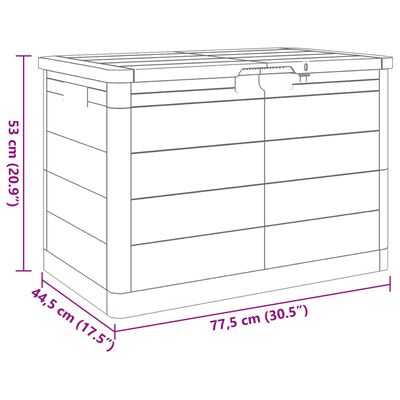 vidaXL Outdoor Cushion Box Anthracite 77.5x44.5x53 cm Polypropylene