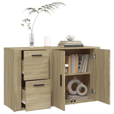 vidaXL Sideboard Sonoma Oak 100x33x59.5 cm Engineered Wood