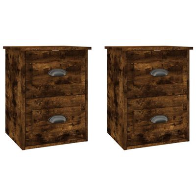 vidaXL Wall-mounted Bedside Cabinets 2 pcs Smoked Oak 41.5x36x53cm