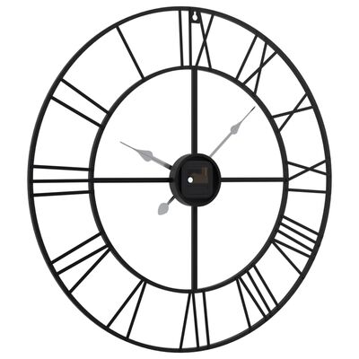 vidaXL Wall Clock Black Ø50 cm Iron