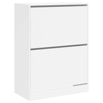 vidaXL Shoe Cabinet with 2 Flip-Drawers White 80x42x108 cm