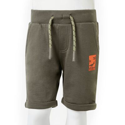 Kids' Shorts with Drawstring Dark Khaki 104