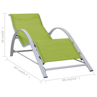 vidaXL Sunlounger Textilene and Aluminium Green