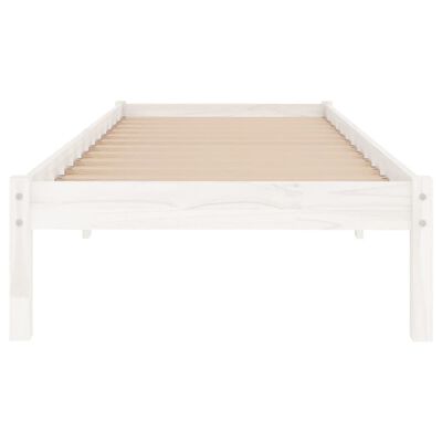 vidaXL Bed Frame without Mattress White Solid Wood 100x200 cm