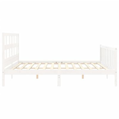 vidaXL Bed Frame without Mattress White 200x200 cm Solid Wood Pine