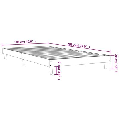 vidaXL Bed Frame without Mattress Black 100x200 cm Engineered Wood