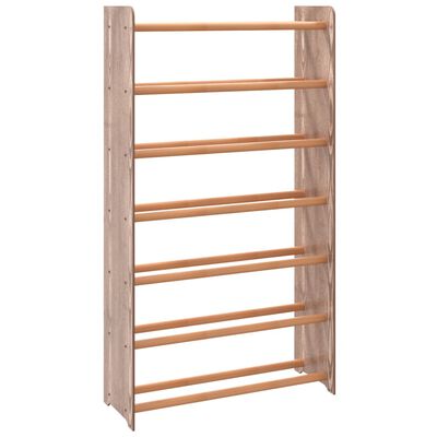 vidaXL Shoe Rack Brown 65x24x117 cm Engineered Wood