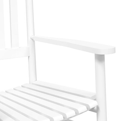 vidaXL Rocking Chairs 2pcs with Foldable Table White Solid Wood Poplar