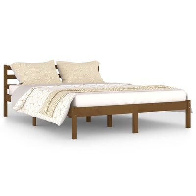 vidaXL Bed Frame without Mattress Solid Wood Pine 140x200 cm Honey Brown