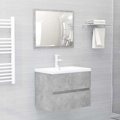 vidaXL Bathroom Furniture Set Concrete Grey Engineered Wood