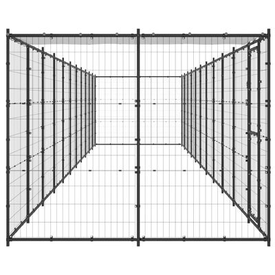 vidaXL Outdoor Dog Kennel Steel with Roof 26.62 m²