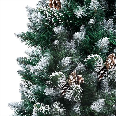 vidaXL Artificial Pre-lit Christmas Tree with Ball Set&Pine Cones 210 cm