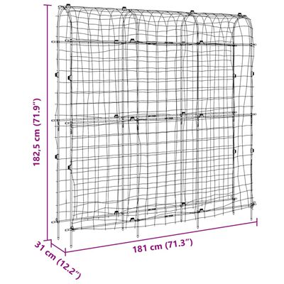 vidaXL Garden Trellis for Climbing Plants U-Shape 181x31x182.5 cm Steel