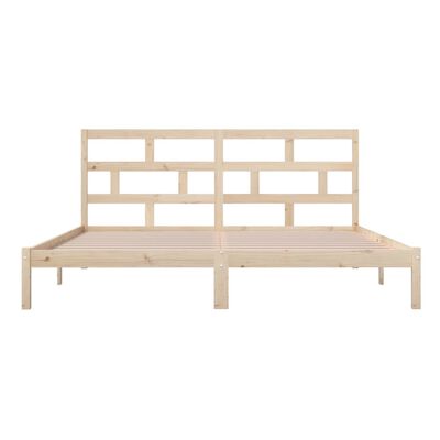 vidaXL Bed Frame without Mattress Solid Wood Pine 200x200 cm (810037+814214)