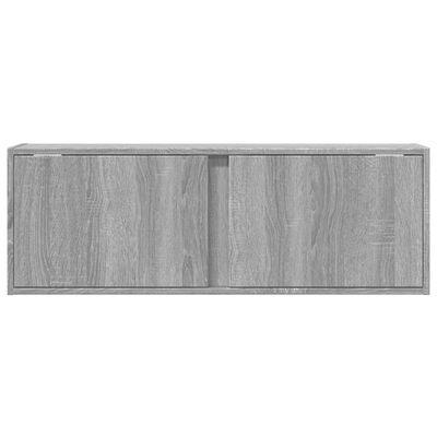 vidaXL TV Wall Cabinet with LED Lights Grey Sonoma 100x31x35 cm