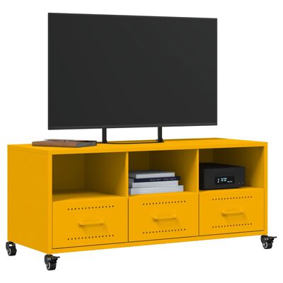 vidaXL TV Cabinet Mustard Yellow 100.5x39x43.5 cm Steel