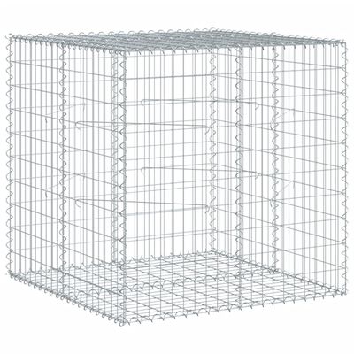 vidaXL Gabion Basket with Cover 100x100x100 cm Galvanised Iron