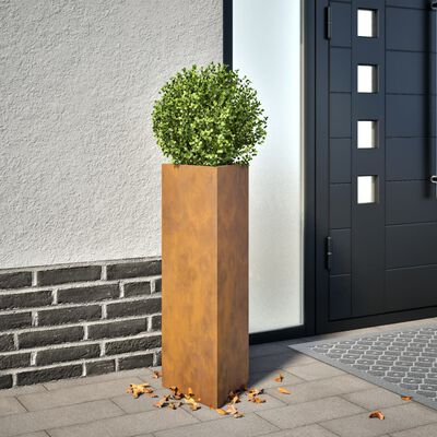 vidaXL Garden Planter Triangular 30x26x75 cm Corten Steel