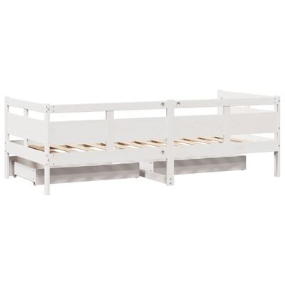 vidaXL Daybed with Drawers without Mattress White 80x200 cm Solid Wood