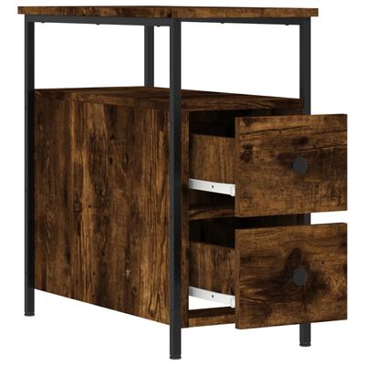 vidaXL Bedside Cabinets 2 pcs Smoked Oak 30x60x60 cm Engineered Wood