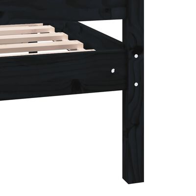 vidaXL Bed Frame without Mattress Black Super King Solid Wood