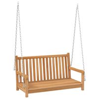 vidaXL Swing Bench Solid Teak Wood 114x60x64 cm