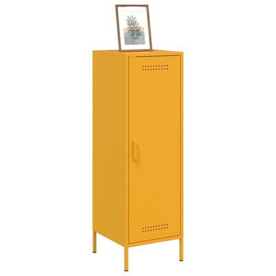 vidaXL Highboard Mustard Yellow 36x39x113 cm Steel