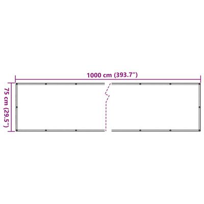 vidaXL Balcony Privacy Screen Anthracite 1000x75 cm PVC