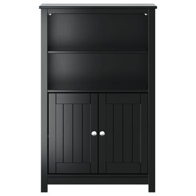 vidaXL Bathroom Cabinet BERG Black 69.5x34x110 cm Solid Wood Pine