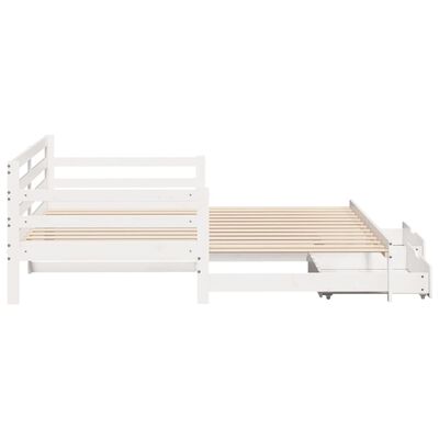 vidaXL Daybed with Trundle and Drawers without Mattress White 90x190 cm Single