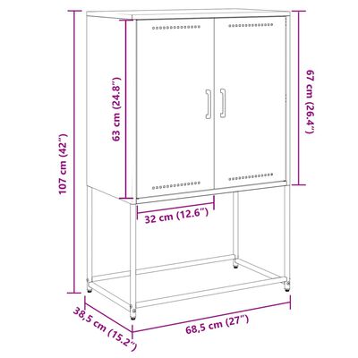 vidaXL TV Cabinet Anthracite 68x39x60.5 cm Steel