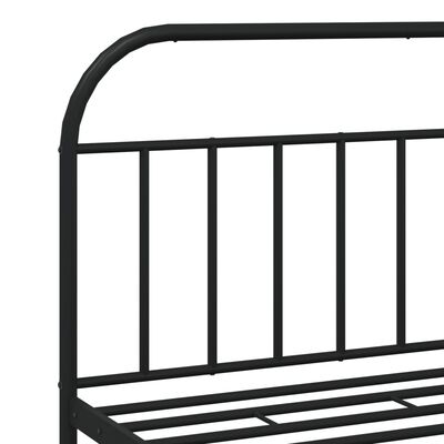 vidaXL Metal Bed Frame without Mattress with Footboard Black 180x200 cm Super King