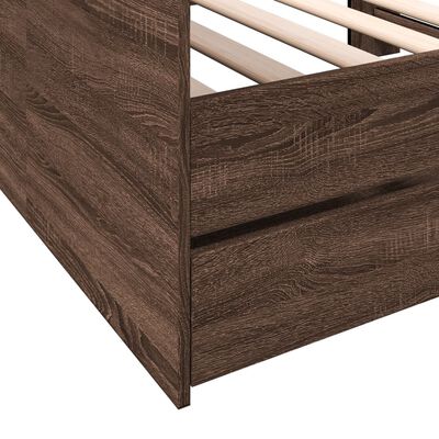 vidaXL Daybed with Drawers without Mattress Brown Oak 75x190 cm Small Single