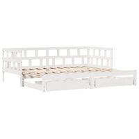 vidaXL Daybed with Trundle and Drawers without Mattress White 80x200 cm