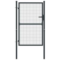 vidaXL Mesh Garden Gate Galvanised Steel 100x175 cm Grey