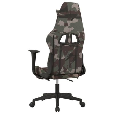 vidaXL Swivel Gaming Chair with Footrest Black and Camouflage Fabric