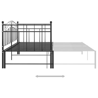 vidaXL Pull-out Sofa Bed Frame without Mattress Black Metal 90x200 cm