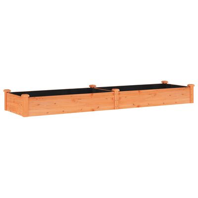 vidaXL Garden Raised Bed with Liner Brown 240x60x25 cm Solid Wood Fir