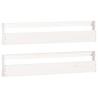 vidaXL Wall-mounted Shoe Racks 2 pcs White 110x9x23 cm Solid Wood Pine