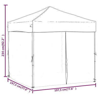 vidaXL Folding Party Tent with Sidewalls Blue 2x2 m