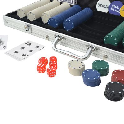 vidaXL Poker Set with 500 Chips Aluminium