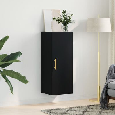 vidaXL Wall Mounted Cabinet Black 34.5x34x90 cm