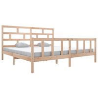 vidaXL Bed Frame without Mattress Solid Wood Pine Super King