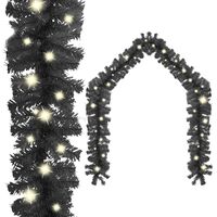 vidaXL Christmas Garland with LED Lights 5 m Black