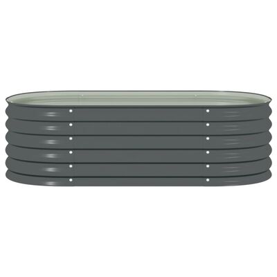 vidaXL Garden Raised Bed 160x80x44 cm Galvanised Steel Grey