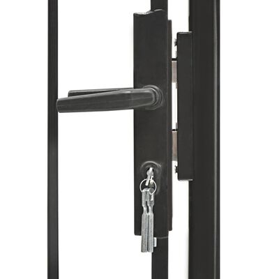 vidaXL Garden Gate Steel 1x1.5 m Black