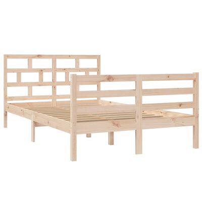 vidaXL Bed Frame without Mattress Solid Wood 120x200 cm (810425+814184)