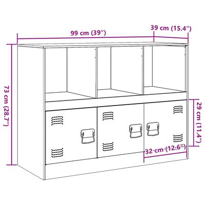 vidaXL Sideboard Mustard Yellow 99x39x73 cm Steel