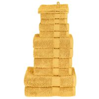 vidaXL 12 Piece Premium Towel Set SOLUND Gold 600 gsm