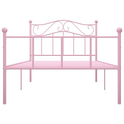 vidaXL Bed Frame without Mattress Pink Metal 90x200 cm